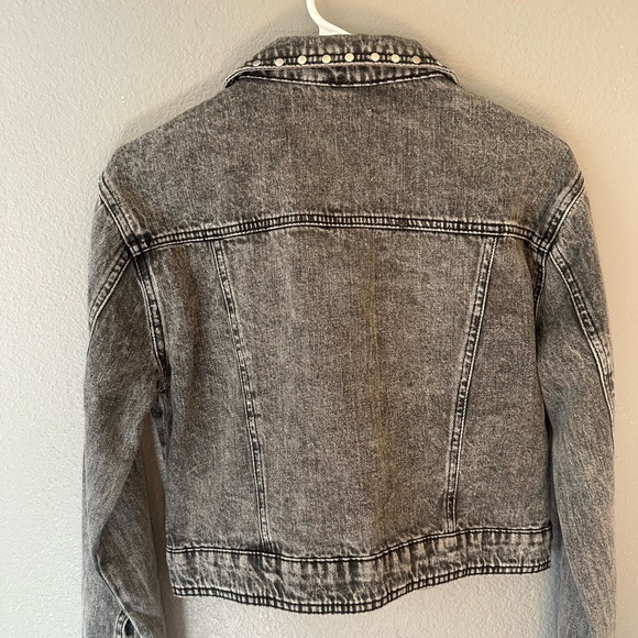 RM Rebecca Minkoff gray silver studded denim jacket women’s size s NWOT - Picture 7 of 9